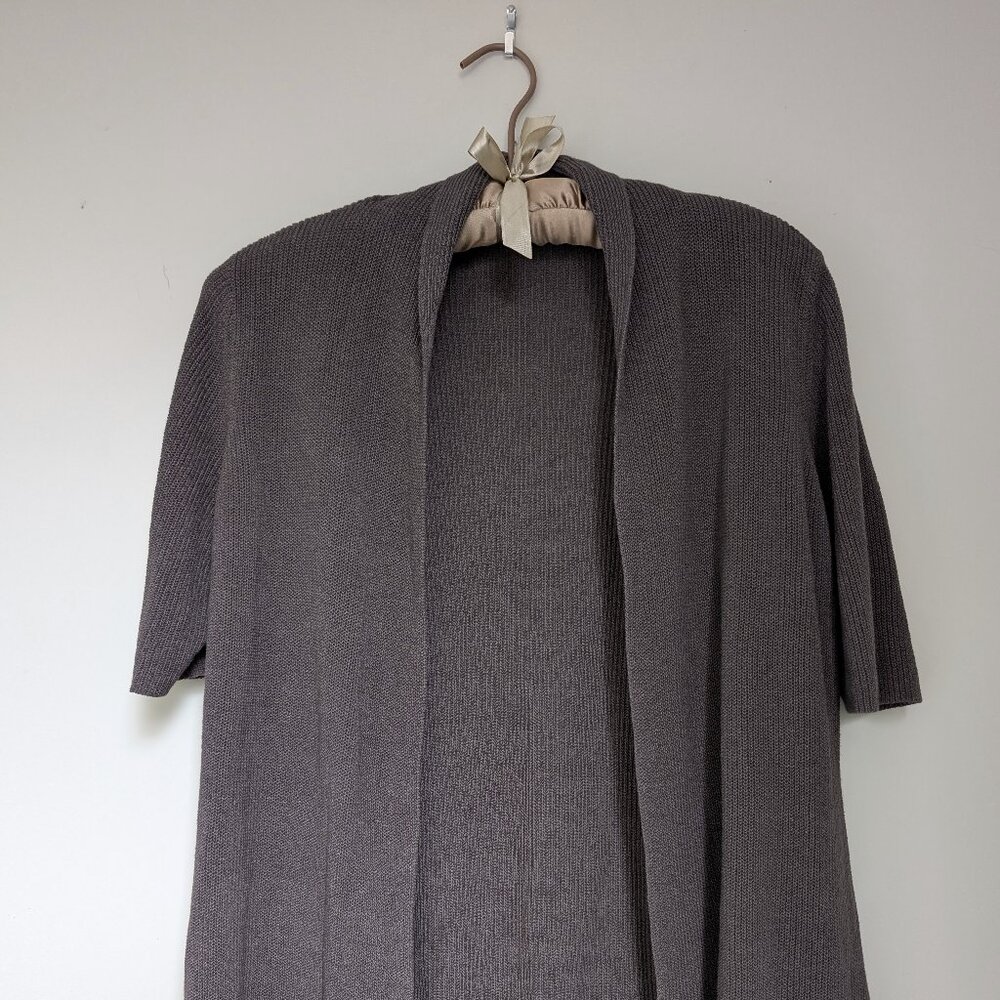 Eileen Fisher Elbow Sleeve Open Front Cardigan, Size L